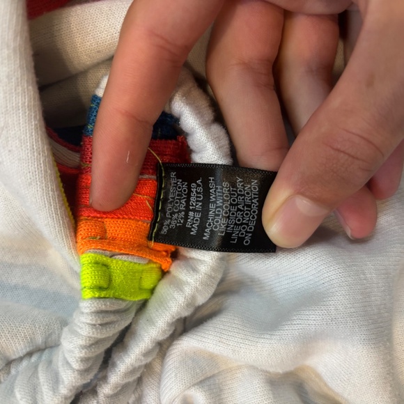 Aviator Nation 5-stripe sweatpants - white/neon rainbow stripes - Picture 3 of 5